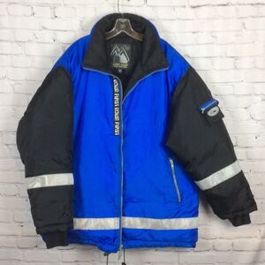 Vintage First Down Ski Jacket Mens Sz XXL Techno Street Wear Snow HeavyDuty Blue